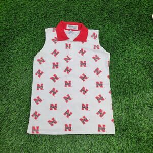 Vintage 80s Nebraska-Cornhuskers Polo Shirt Womens M 19x26 USA